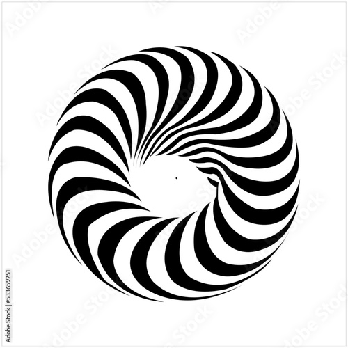 Black and white spiral. Optical illusion