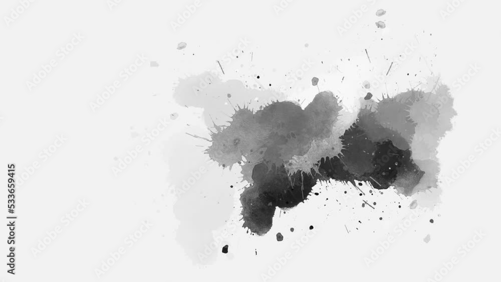 Vidéo Stock Ink brush stroke transition. Ink splash. Abstract inkblot ...