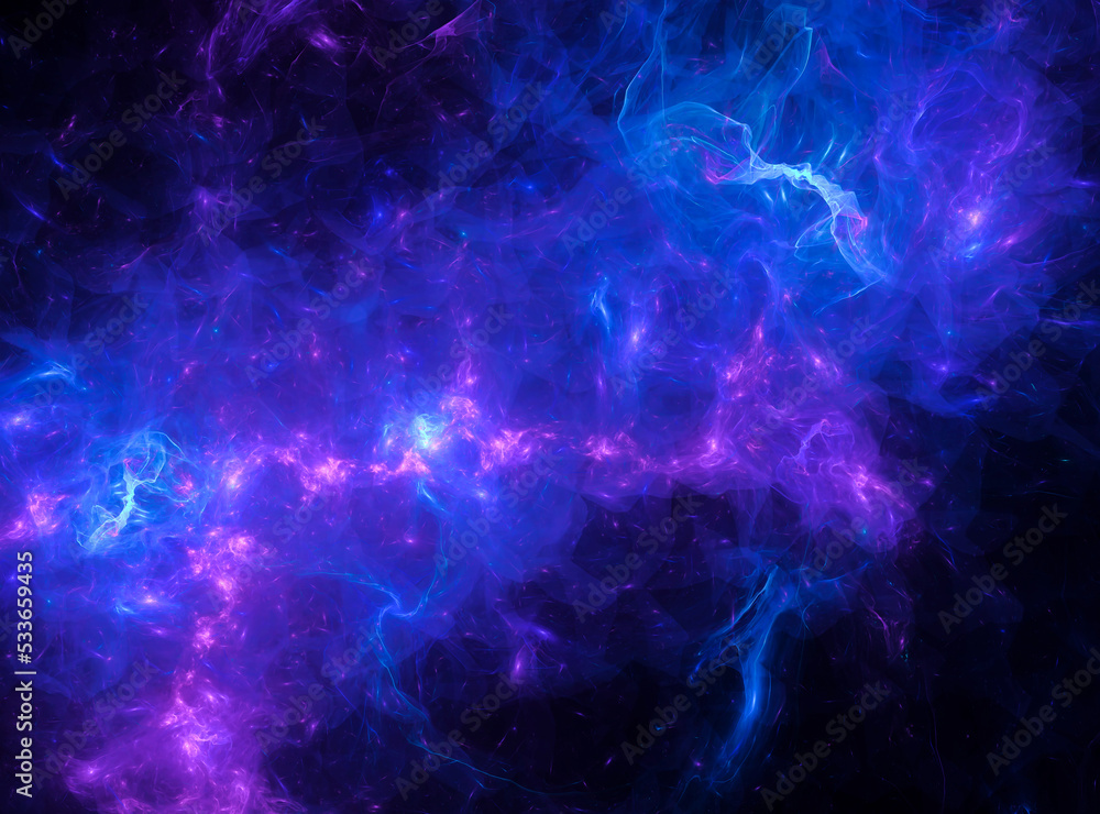 Fantastic abstract background from stars and galactic in space. Fractal art.