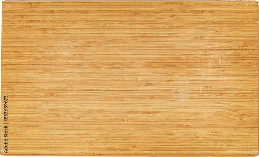 Naklejka premium Wooden cutting board on a white background, close up