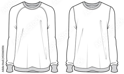 oversize jumpers men and women unisex oversized baggy jumpers flat sketch vector illustration photo