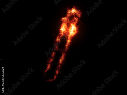 Flame Fonts. Slash covered in fire