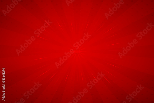 Red background with sun rays