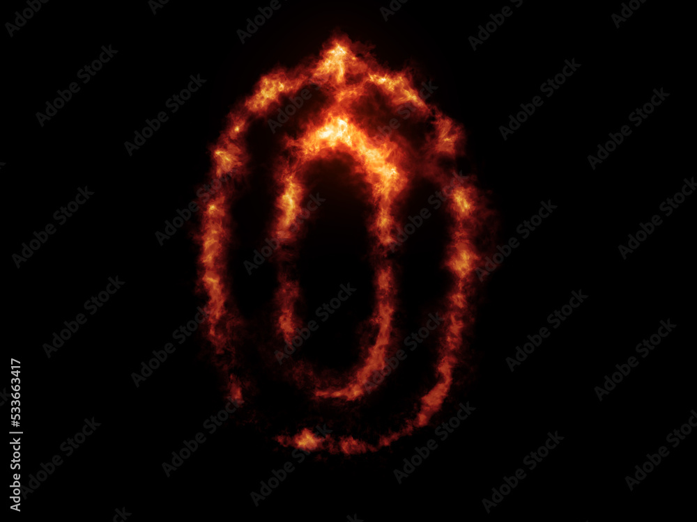 Flame Fonts. Number 0 covered in fire Flame Fonts. Number 0 covered in fire