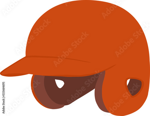 Cute Baseball Helmet Sports Equipment Illustration