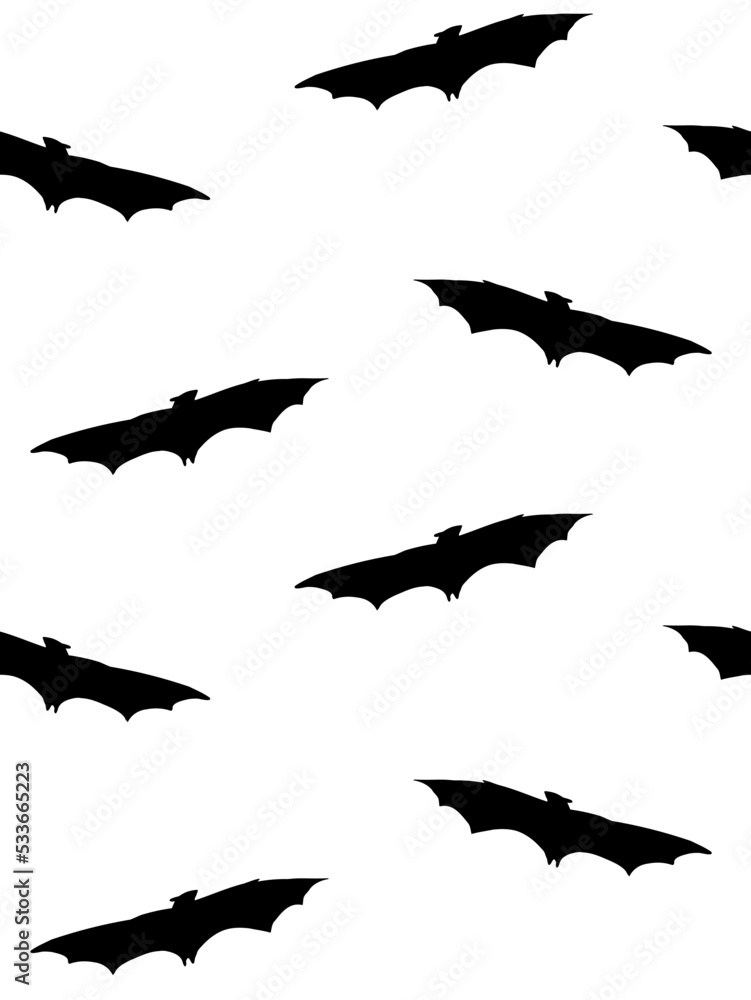 Fototapeta premium Vector seamless pattern of hand drawn doodle sketch black flying bat isolated on white background
