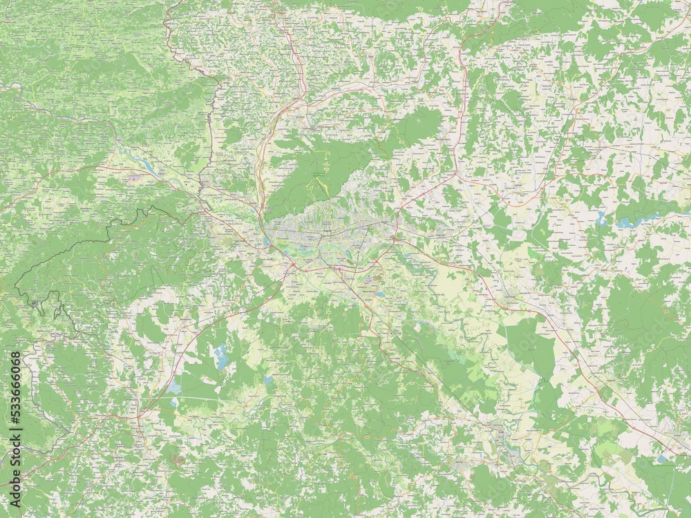 Fototapeta premium Zagrebacka, Croatia. OSM. No legend