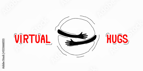 Hand drawn hugs simple abstract illustration