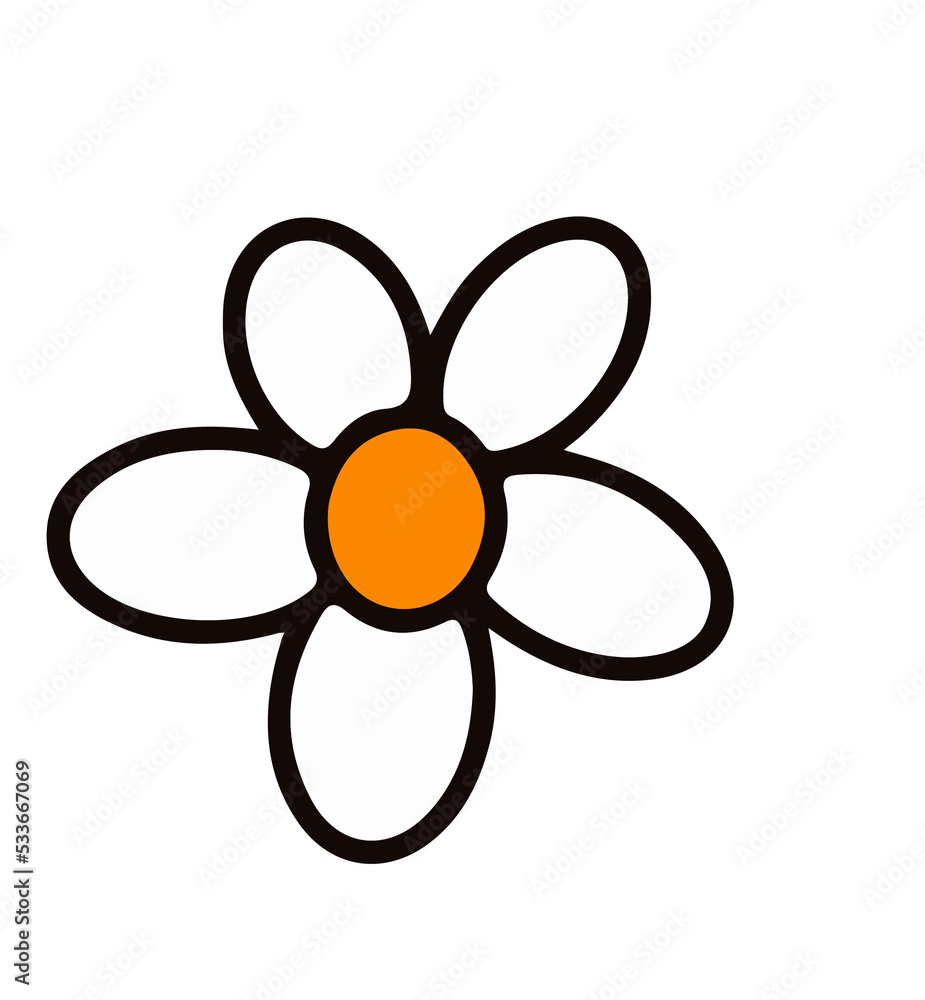 flower hand drawing retro groovy 70s style flower hand drawing retro groovy 70s style