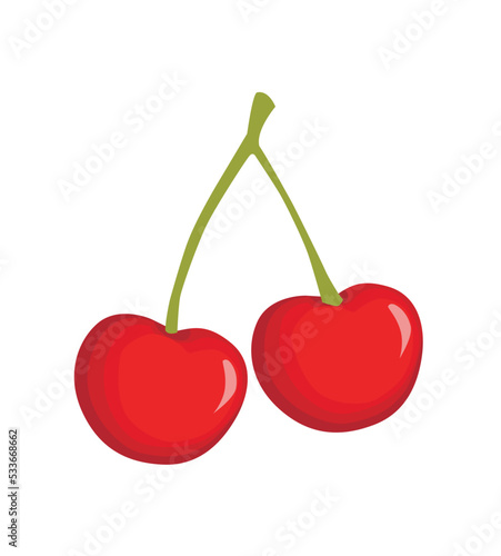 cherries flat icon vector illustration symbol Isolated template. fruits and vegetable icon vector illustration logo template Isolated for any purpose.