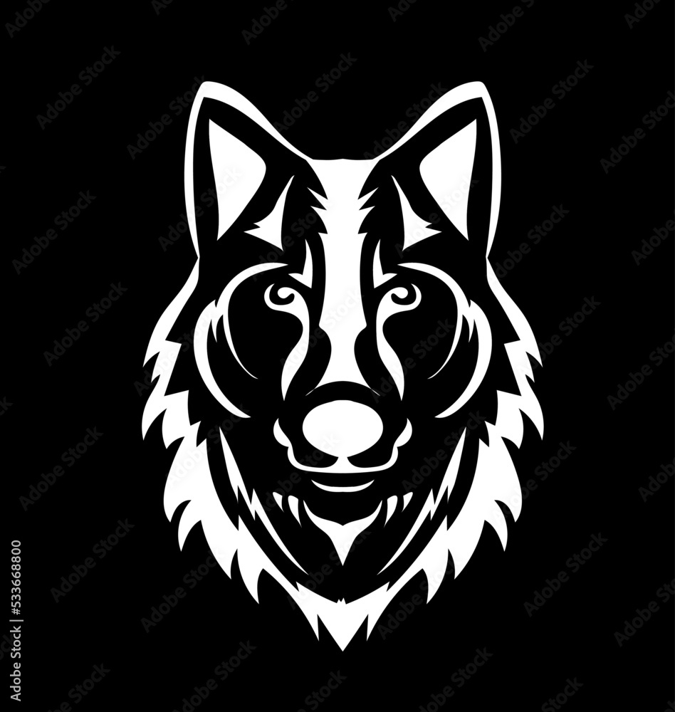 dog head cartoon vector icon silhouette dog head cartoon vector icon silhouette