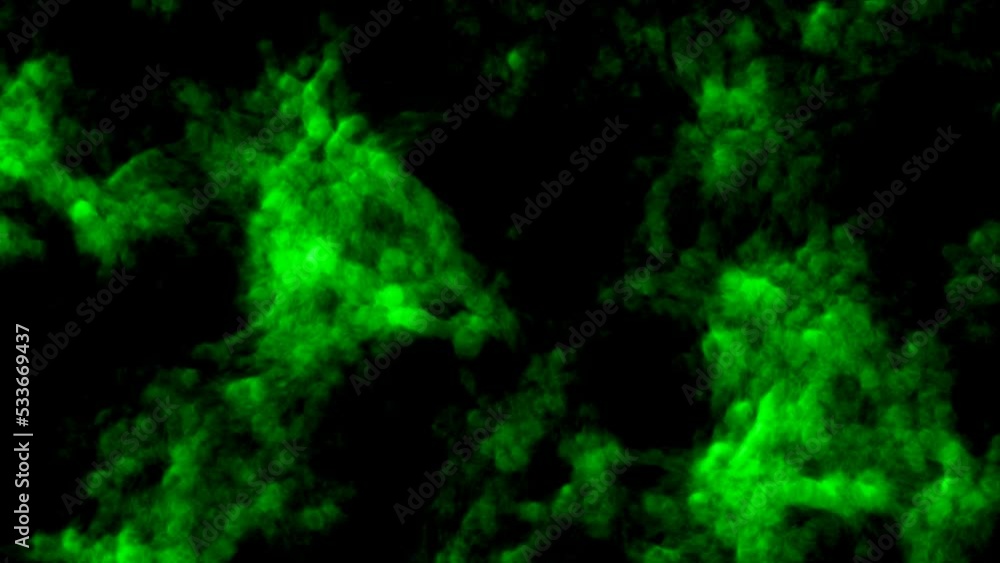 Dramatic sci fi distorted surreal movement of green cloudy structure Dramatic sci fi distorted surreal movement of green cloudy structure