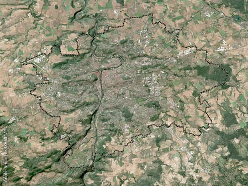 Prague, Czech Republic. High-res satellite. No legend
