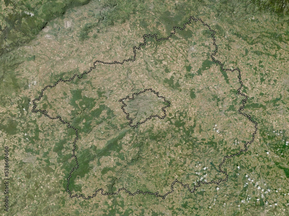 Stredocesky, Czech Republic. Low-res satellite. No legend Stredocesky, Czech Republic. Low-res satellite. No legend