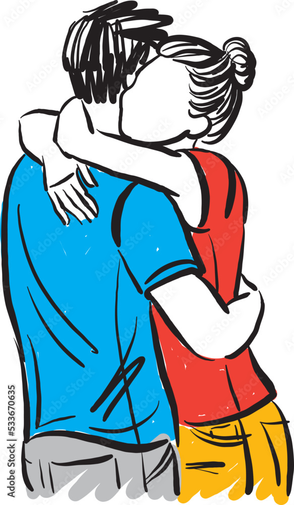 couple in love concept hugging each other man and woman vector illustration couple in love concept hugging each other man and woman vector illustration