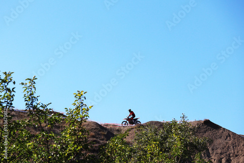 motorcyclist in endurocross competition