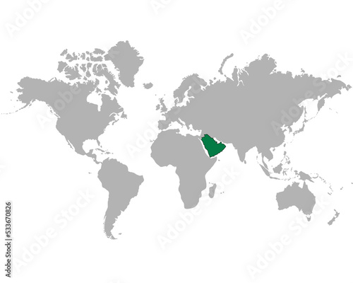 Fototapeta Naklejka Na Ścianę i Meble -  サウジアラビアの地図
