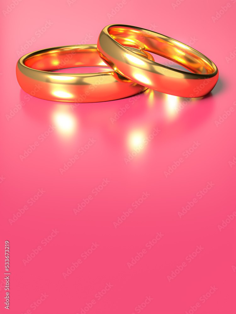 Illustration of two wedding gold rings with blank background. Unity concepts Illustration of two wedding gold rings with blank background. Unity concepts