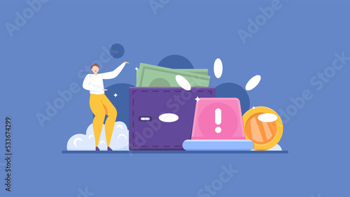 emergency fund. save money for sudden or urgent situations or circumstances. spare money. problems and finances. concept illustration design. design elements for websites, landing pages, posters