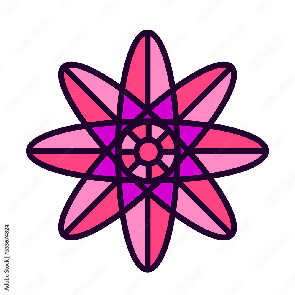 Obraz premium Botanical icon with vibrant colors and gradient. PNG with transparent background.