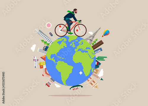 World bicycle day. Flat vector illustration.