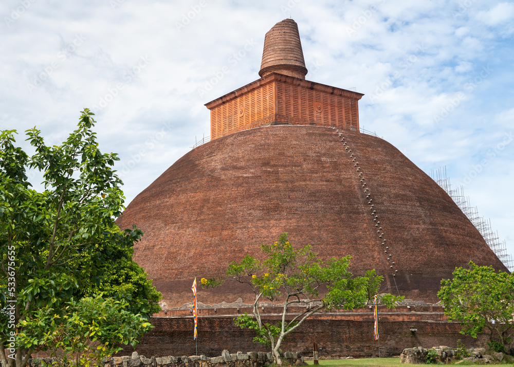 Jetavanarama stupa monument landscape photograph in the world heritage city of Anuradhapura