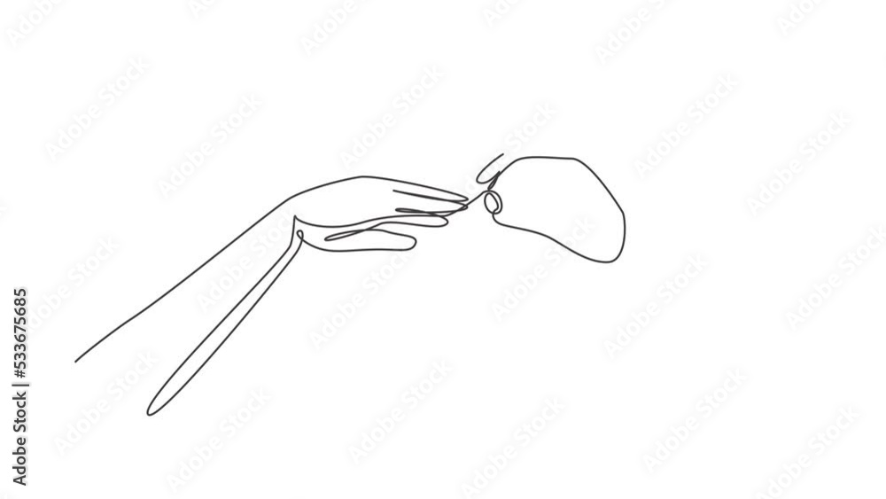 Self drawing animation of single line draw groom puts ring on finger of bride. Bride, groom make vow of loyalty on their wedding day. Marriage ceremony. Continuous line draw. Full length animated Self drawing animation of single line draw groom puts ring on finger of bride. Bride, groom make vow of loyalty on their wedding day. Marriage ceremony. Continuous line draw. Full length animated