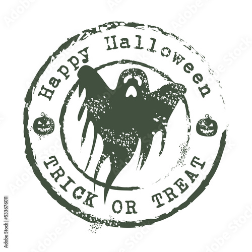 Beautiful spooky Halloween grungy rubber stamp vector