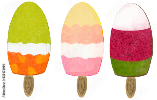 Fruit Punch with Vanilla Flavour Popsicles Collection