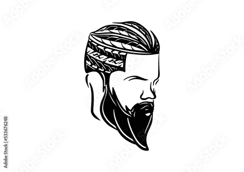 Set of vintage barbershop emblems, labels, badges, logos. Layered. Text is on separate layer.