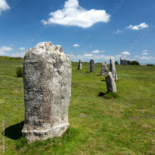Bilde på lerret The Hurlers stone circle Cornwall