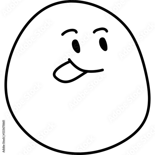 squinting face emoji outline vector smiley