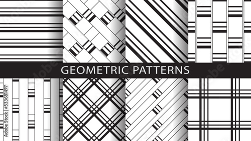 Set of geometric seamless patterns.