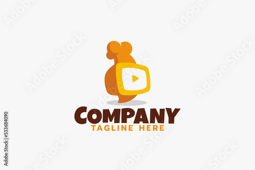 cooking channel logo with a combination of television, chef's hat and play button as an icon.