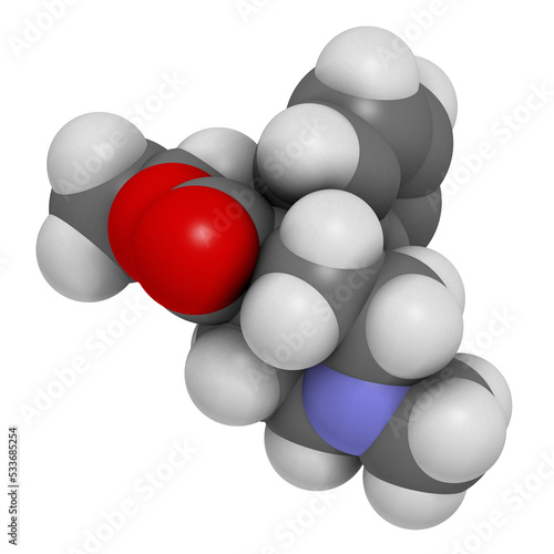 Pethidine opioid analgesic drug  chemical structure.