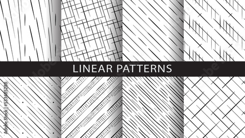 A set of abstract patterns.Hand drawn vector illustration.