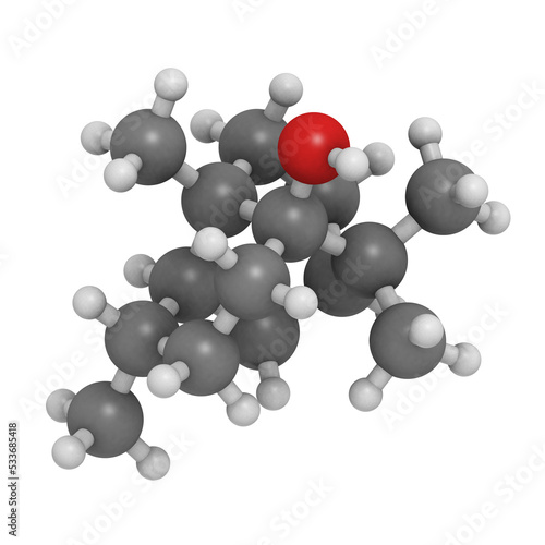 Patchoulol (patchouli scent) molecule, chemical structure