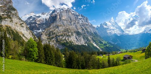 amazing landscape of swiss alps in Grindelwald in Switzerland © lukaszimilena