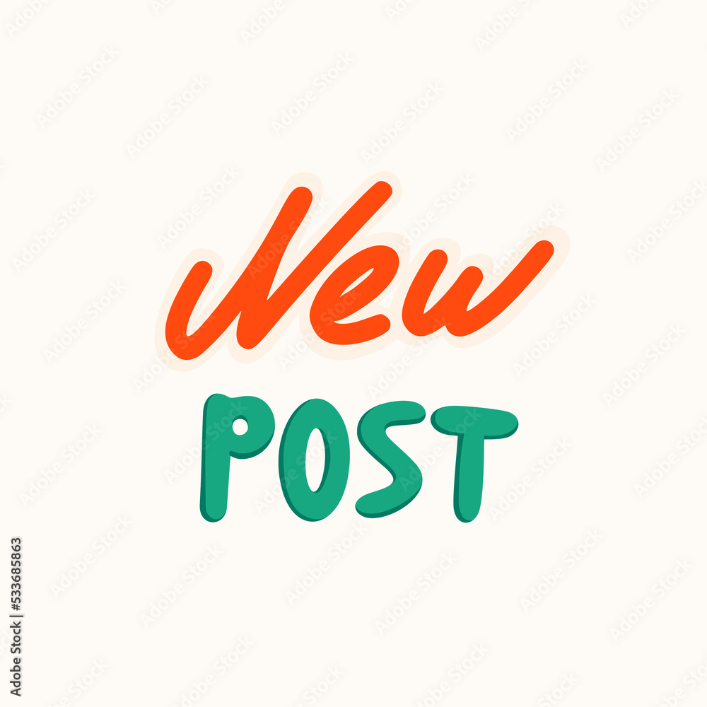 New post sticker for a social media, making a blog or vlog vector flat illustration. Set of cartoon icons for making internet content New post sticker for a social media, making a blog or vlog vector flat illustration. Set of cartoon icons for making internet content