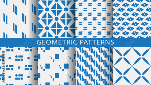 Set of geometric seamless patterns.
