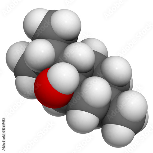 Levomenthol (menthol, mint scent) molecule, chemical structure © molekuul.be