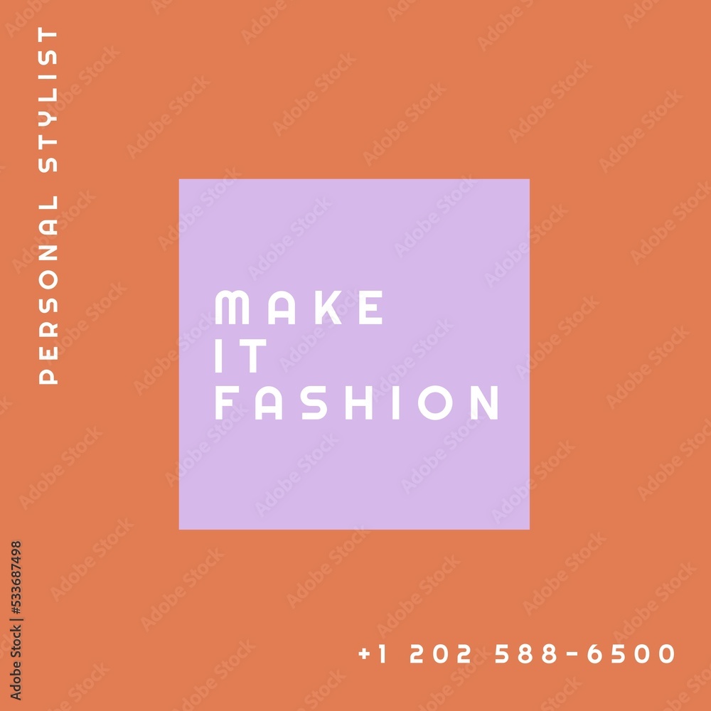 Obraz premium Composition of make it fashion text over brown background