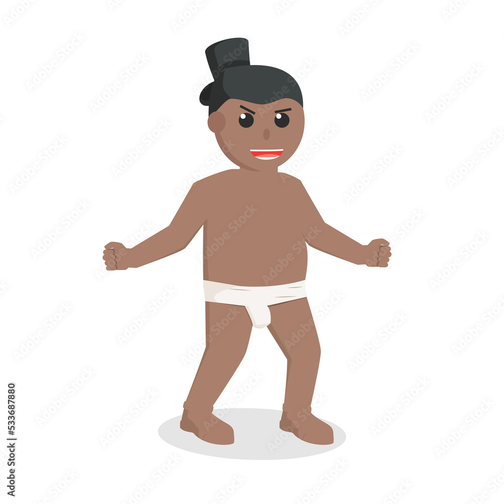 sumo african taunt design character on white background