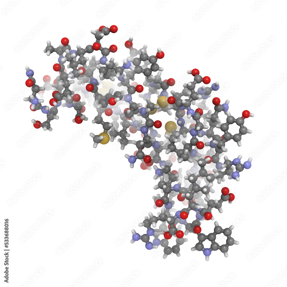 human epidermal growth factor (hEGF), chemical structure. human epidermal growth factor (hEGF), chemical structure.
