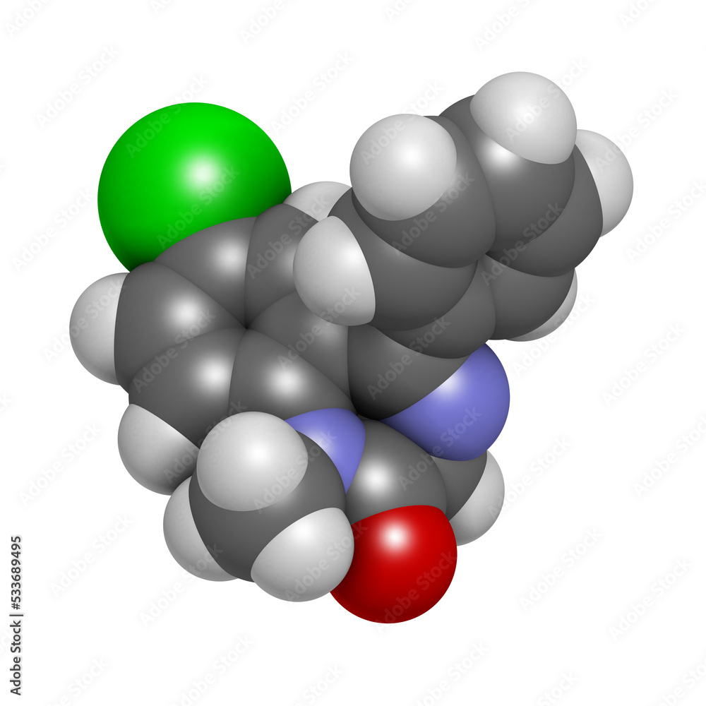 Diazepam sedative and hypnotic drug (benzodiazepine class), chemical structure. Diazepam sedative and hypnotic drug (benzodiazepine class), chemical structure.