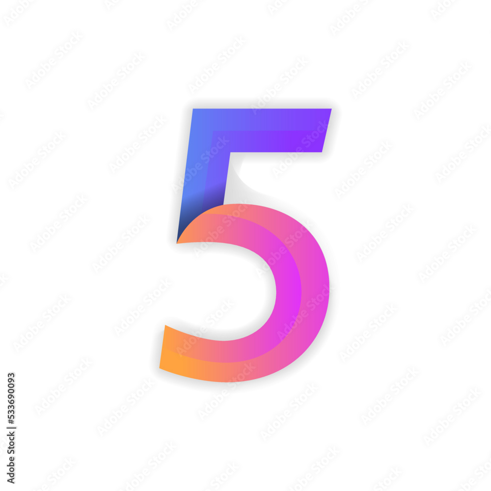 Number 5 gradient design Number 5 gradient design