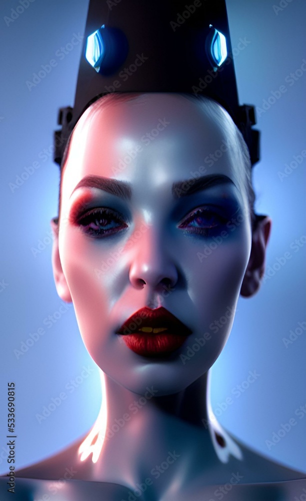A girl in a futuristic dress. A girl in a futuristic dress.