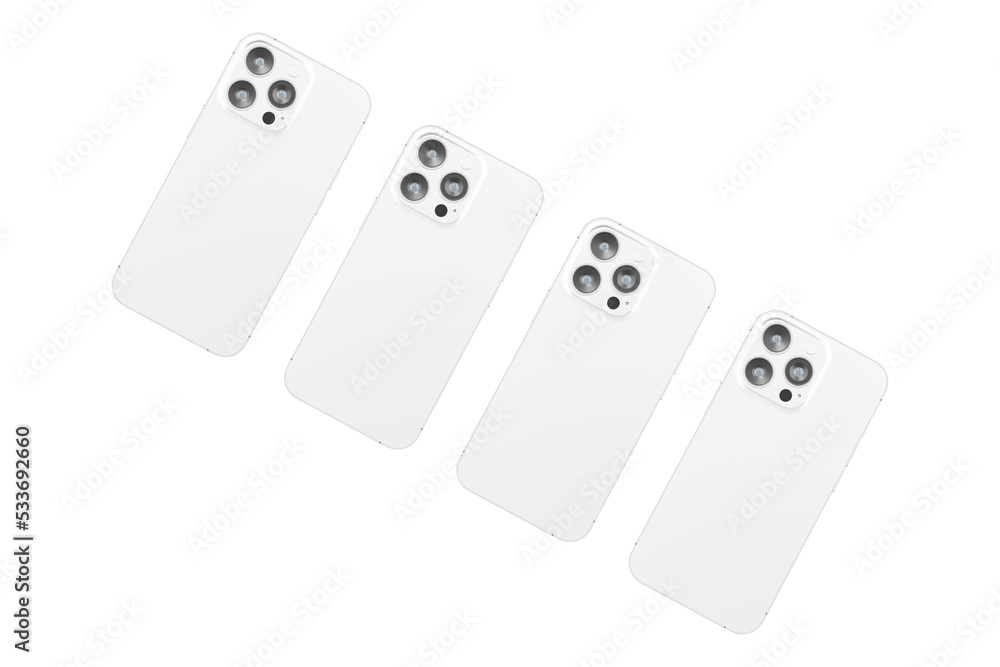 Realistic blank phone illustration. UI UX app presentation. 3D Render.