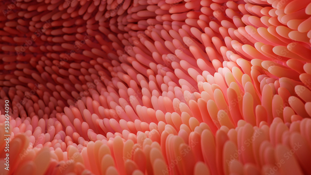illustration of intestinal microvilli 3d render illustration of intestinal microvilli 3d render