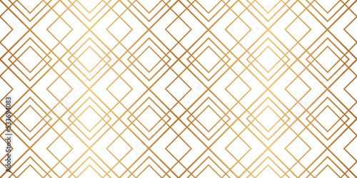 Diamond seamless pattern. Repeated gold fancy background. Modern art deco texture. Repeating gatsby patern for design prints. Repeat geometric wallpaper. Abstract geo lattice. Vector illustration